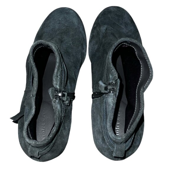 Violet & Red Jenna Ankle Boots With Leather Upper & Stacked Heel Size 6  Green - Picture 16 of 16